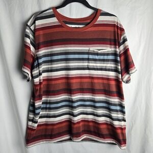 Marmot Shirt Mens XL Striped T Shirt Pocket Logo Outdoor Recreational Hike